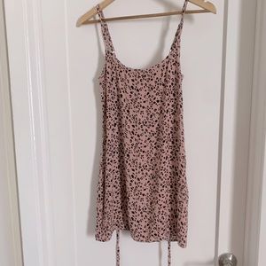 Reformation dusty pink leopard mini dress